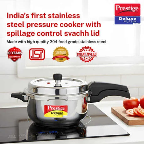 Prestige Deluxe Alpha Svachh Stainless Steel Spillage Control Pressure Cooker 5 L_2