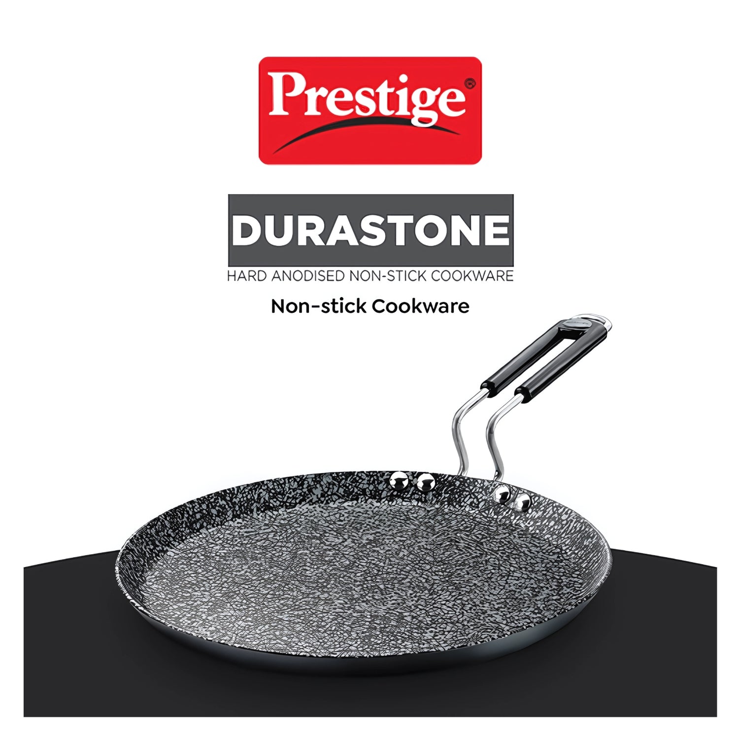 Prestige Dura Stone Hard Anodised Non Stick Tawa 25 cm - Black_5