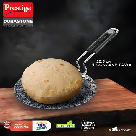 Prestige Durastone Hard Anodised 6 Layer Non-Stick Concave Tawa 26.5 cm - Black_2