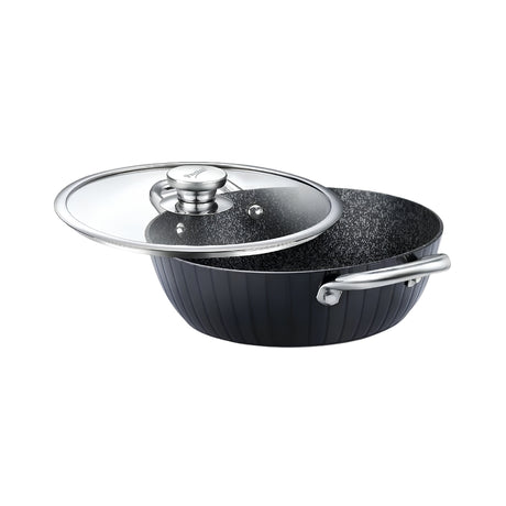 Prestige Durastone Hard Anodised Kadai 28 cm _ 3.8 L - Black_Front View