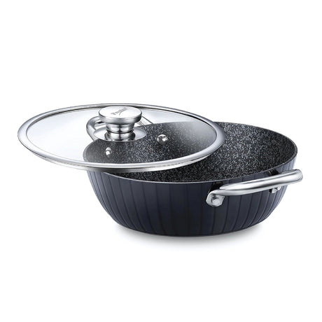 Prestige Durastone Hard Anodised Kadai with Glass Lid 240 mm \ 2.5 L - Black_1
