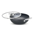 Prestige Durastone Hard Anodised Non-Stick Deep Kadai with Glass Lid 30 cm \ 5 L - Black_1