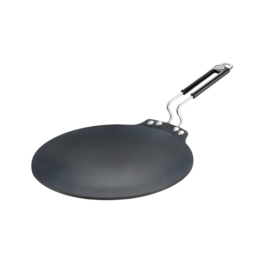 Prestige Durastone Hard Anodised Non Stick Coating Dosa Tawa 28 cm - Black_Front View