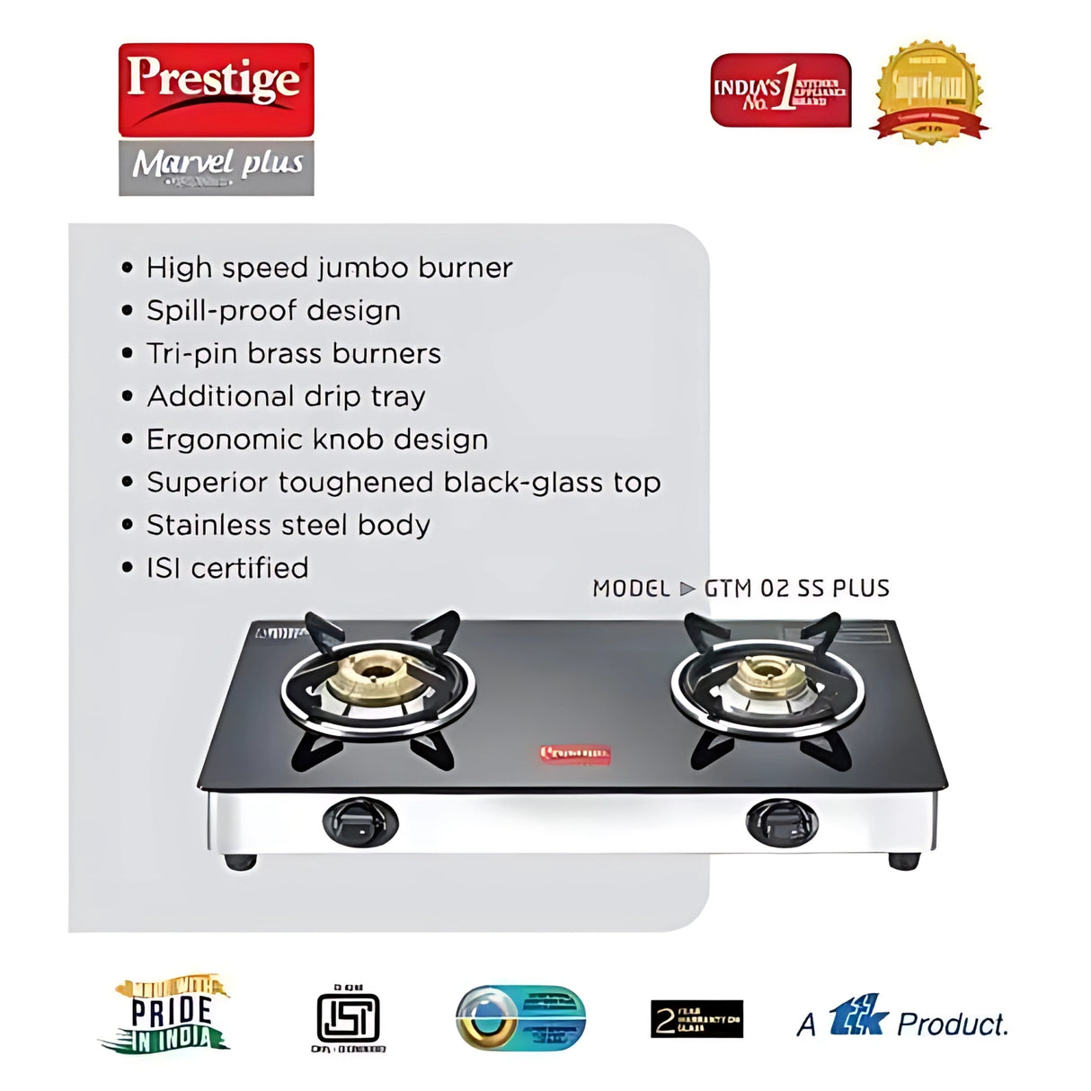 Prestige GTM 02B Black 2-Burner Gas Stove – Black_3