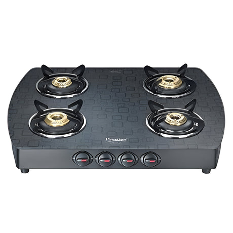 Prestige GTS 04 Premia 4-Burner Schott Glass Top Gas Stove – Black_1