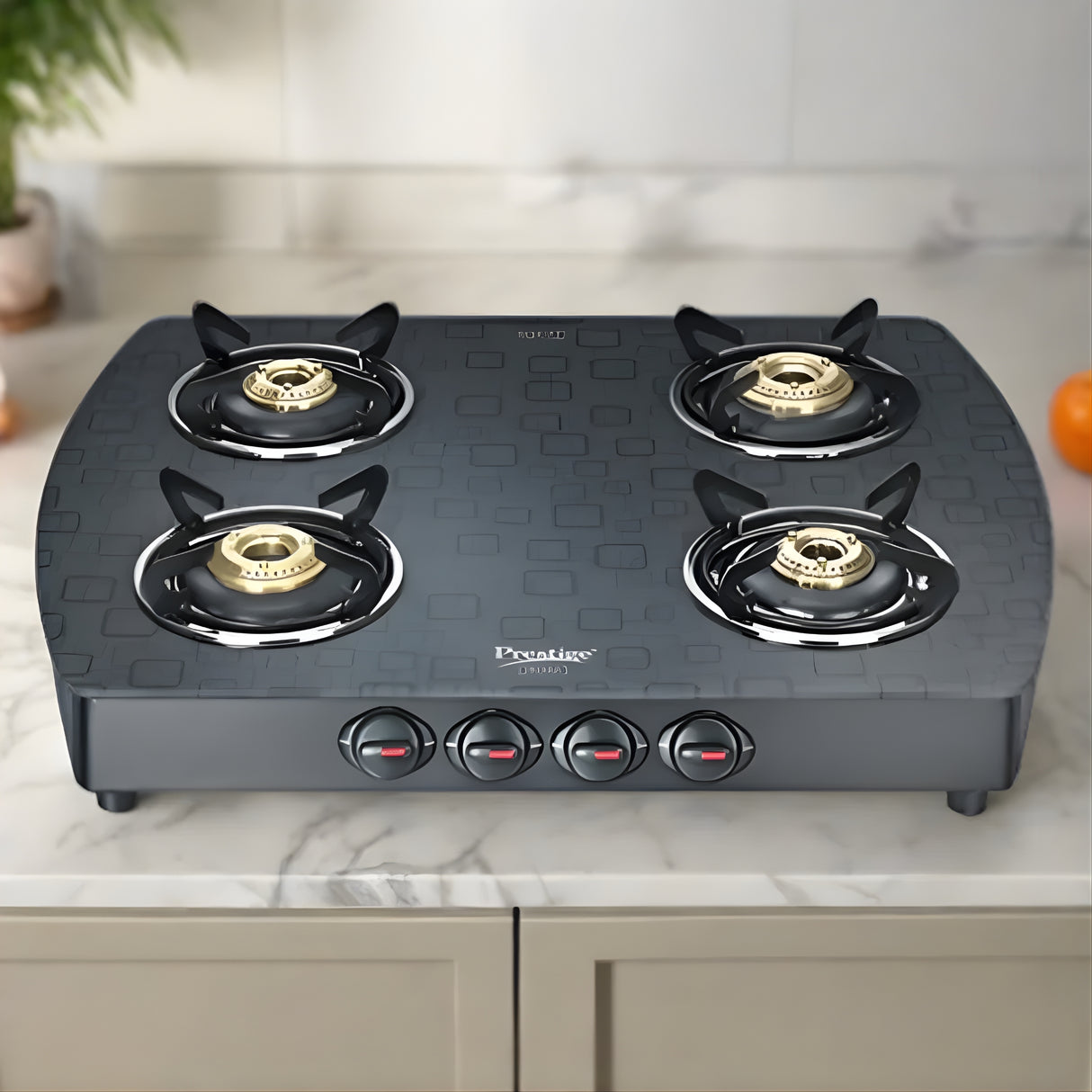 Prestige GTS 04 Premia 4-Burner Schott Glass Top Gas Stove – Black_2