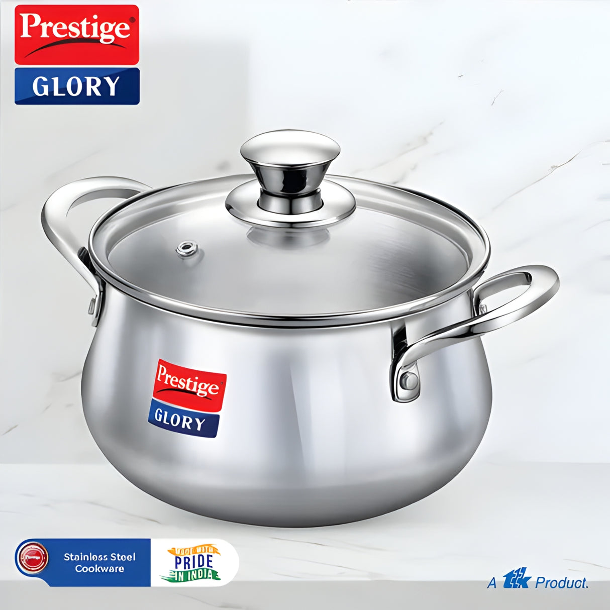 Prestige Glory Handi Stainless Steel Cookware with Glass Lid 18 cm \ 3 L_4