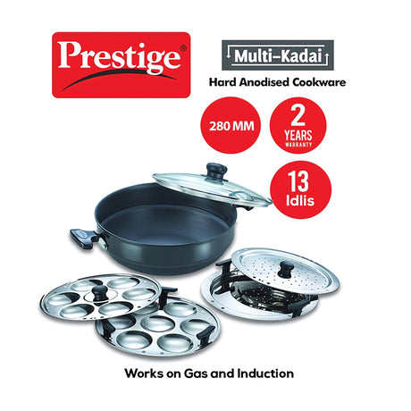 Prestige Hard Anodised Multi Kadai 280 mm - Black_2