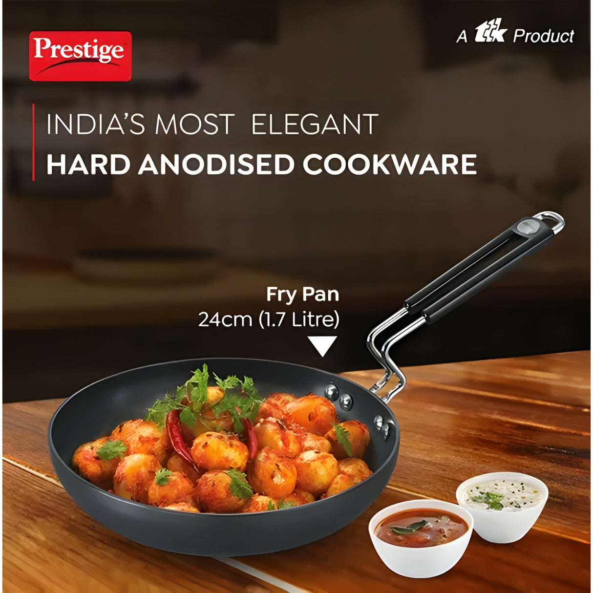 Prestige Hard Anodised Plus Fry Pan 24 cm \ 1.7 L - Black_2