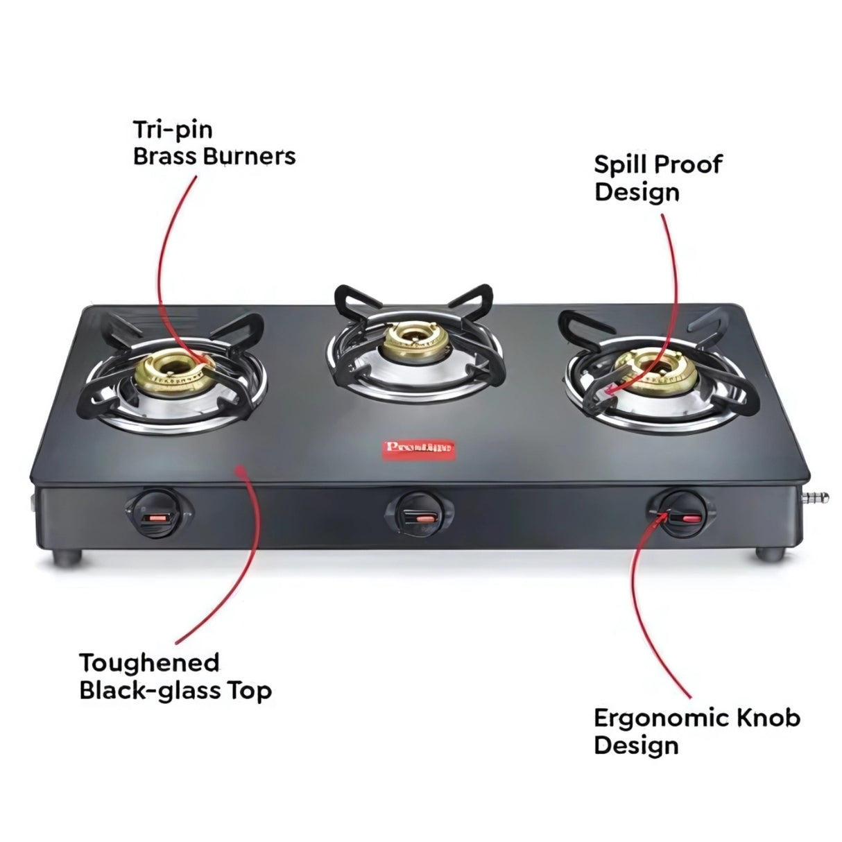 Prestige Magic Plus Glass Top 3 Burner Gas Stove – Black_7