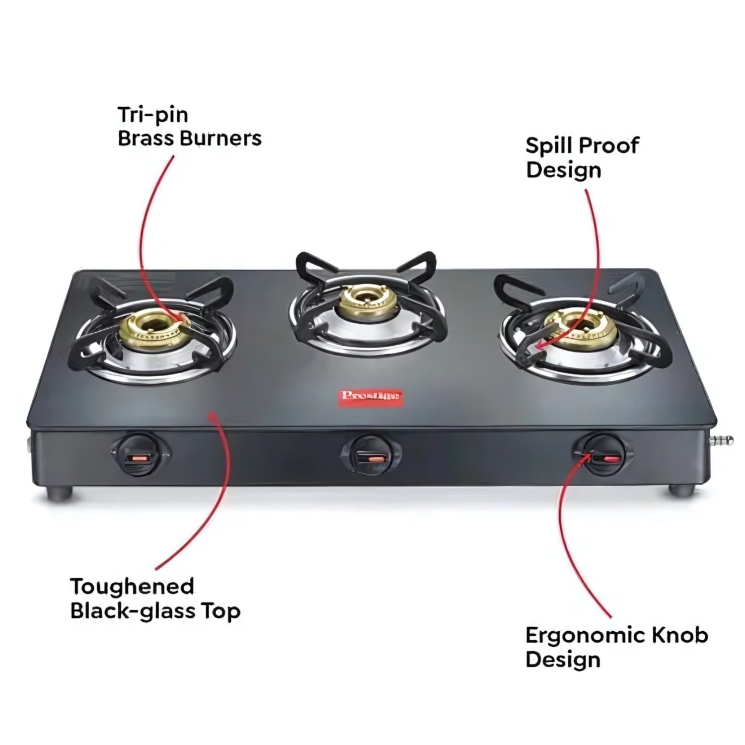 Prestige Magic Plus Glass Top 3 Burner Gas Stove – Black_7