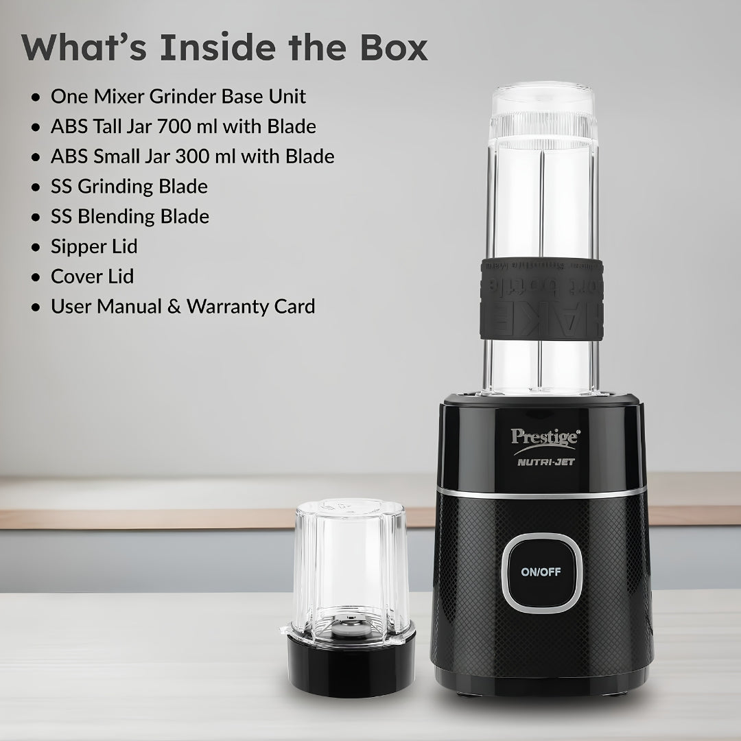 Prestige Nutri Jet Blender with 2 Jar 700 ml - Black_Package Content