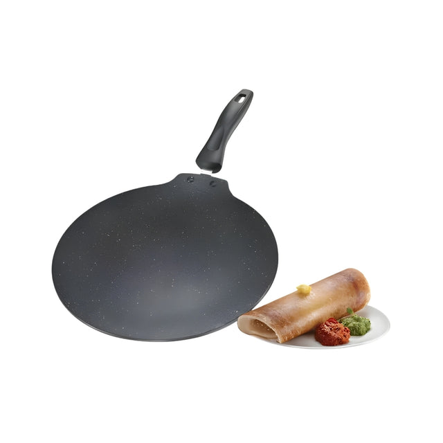 Prestige Omega Deluxe Granite Finish Non Stick Dosa Tawa 28 cm - Black_Front View