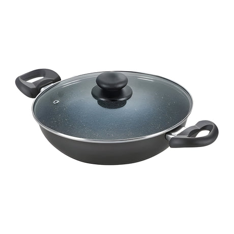 Prestige Omega Deluxe Granite Non-stick Kadai with Glass Lid 26 cm \ 3.25 L - Black_1