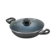 Prestige Omega Deluxe Granite Non-stick Kadai with Glass Lid 26 cm _ 3.25 L - Black_ Front View