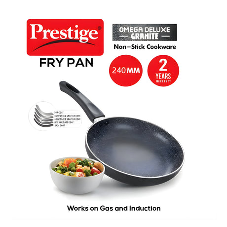 Prestige Omega Deluxe Granite Non Stick Fry Pan 24 cm \ 1.7 L - Black_2