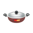 Prestige Omega Deluxe Non-Stick Kadai with SS Lid 24 cm _ 3.5 L - Red_Front View