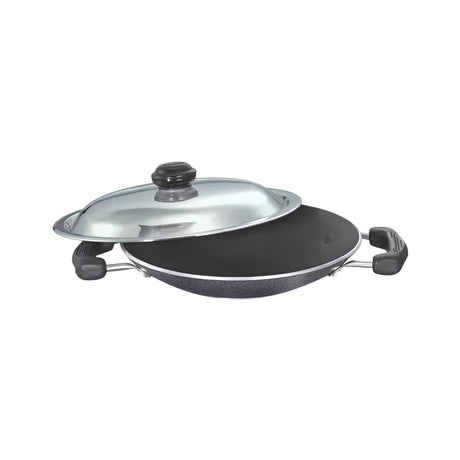 Prestige Omega Select Plus Deep Appachatty with SS Lid 200 mm - Black_Front View