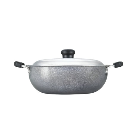 Prestige Omega Select Plus Superior Round Base Kadai with SS Lid 17 cm - Black_Front View