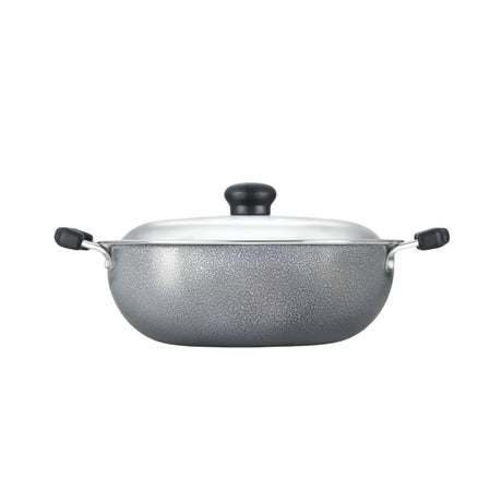 Prestige Omega Select Plus Superior Round Base Kadai with SS Lid 20 cm - Black_Front View