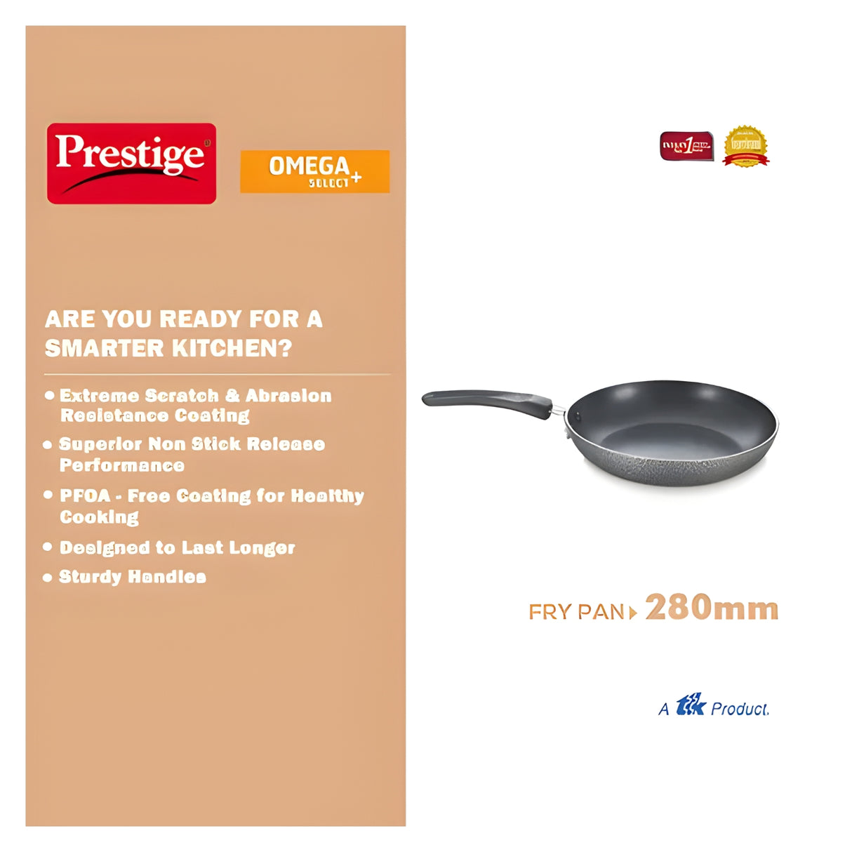 Prestige Omega Select Plus Teflon Nonstick Coated Fry Pan 28 cm \ 2.3 L - Black_3