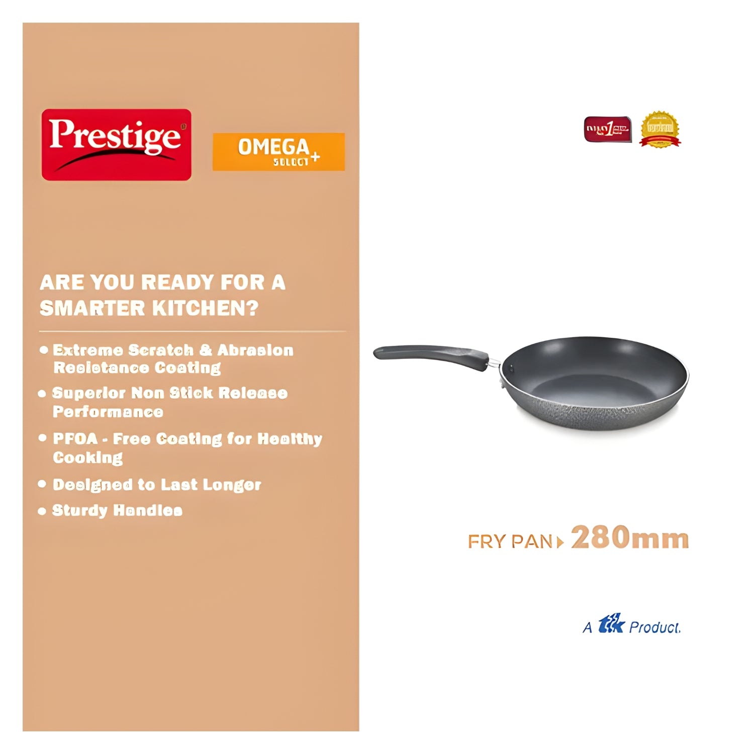 Prestige Omega Select Plus Teflon Nonstick Coated Fry Pan 28 cm \ 2.3 L - Black_3