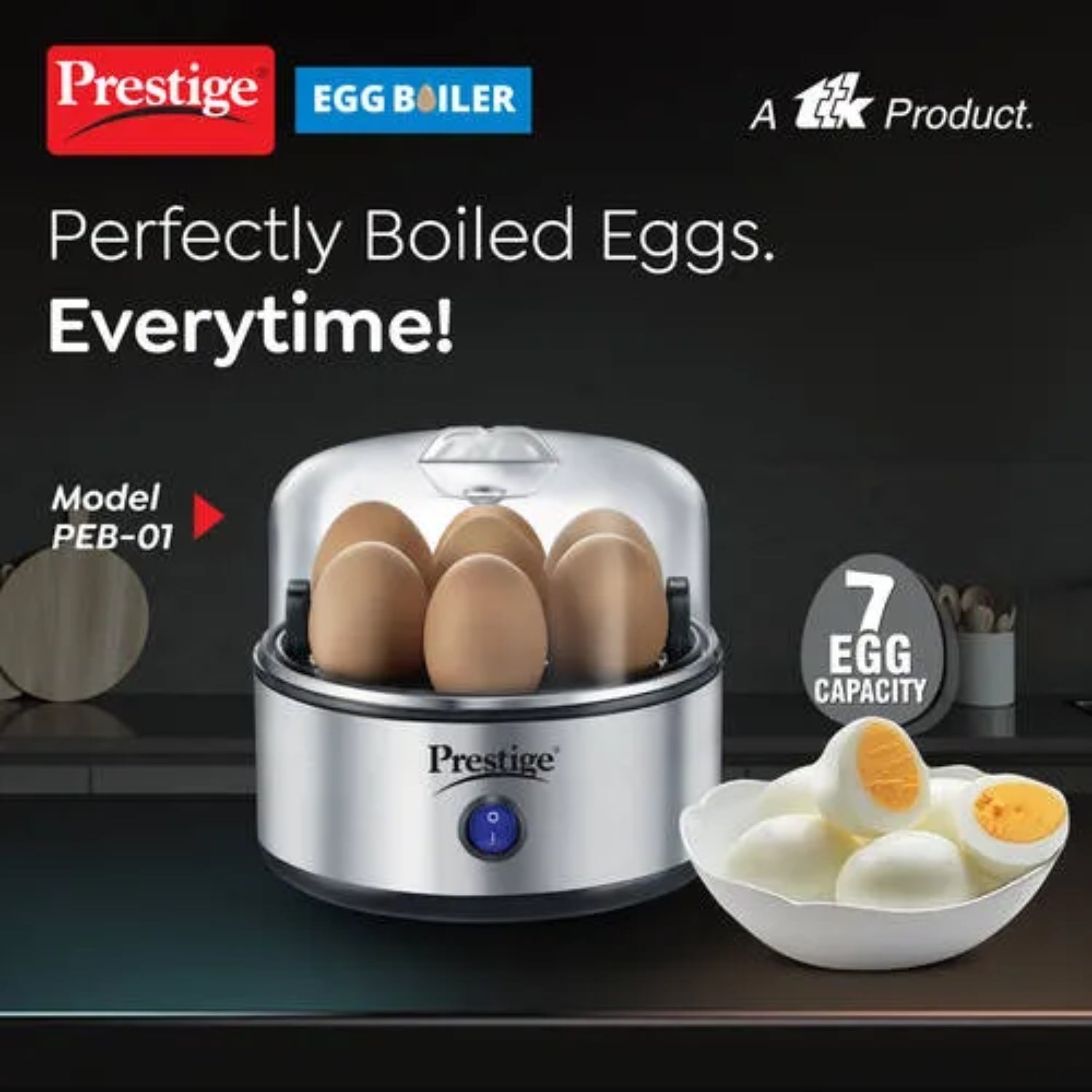Prestige PEB 01 Egg Boiler with 7 Egg - Silver_4