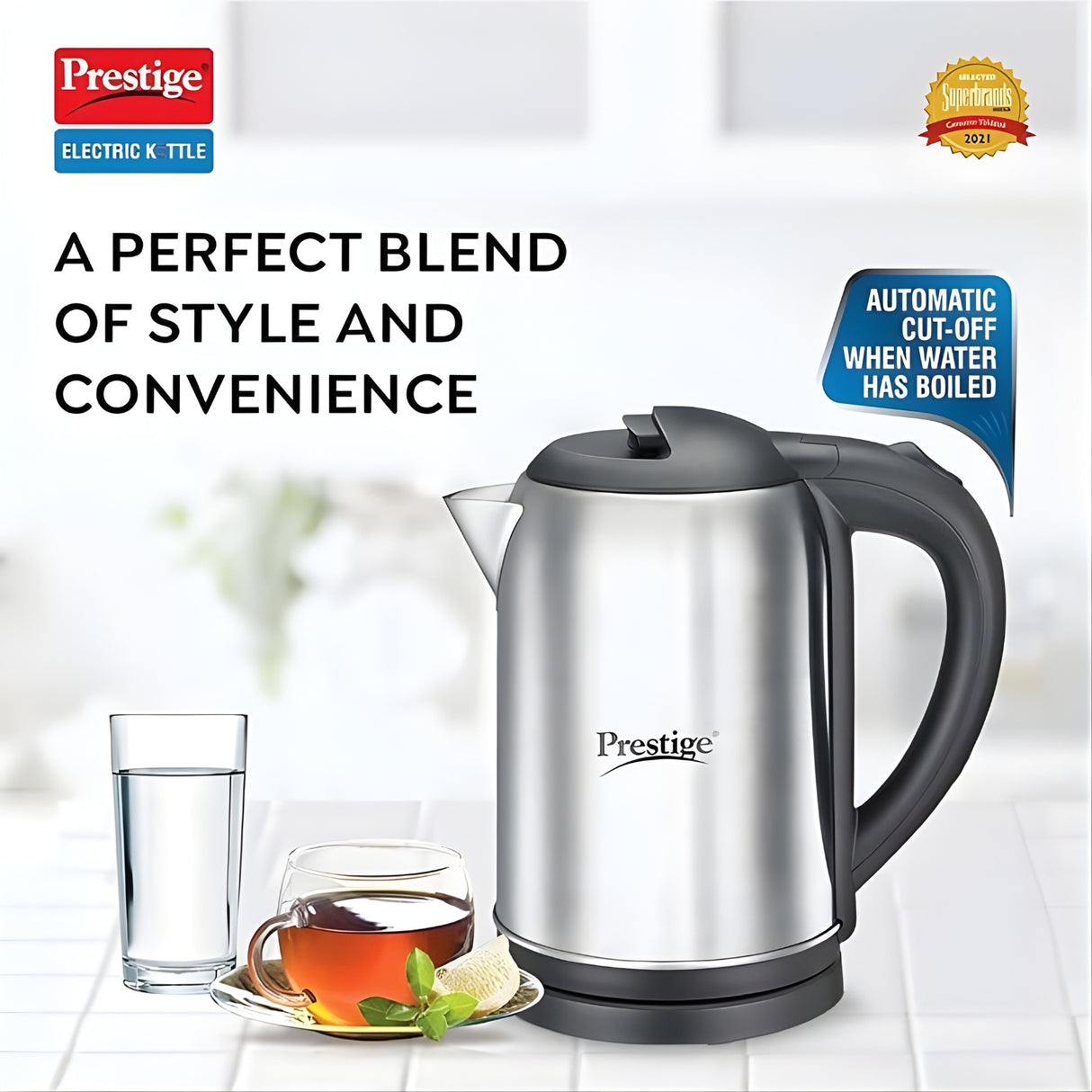 Prestige PKNSS 1.0 41869 Stainless Steel Body 1500 W Electric Kettle 1 L – Silver_2