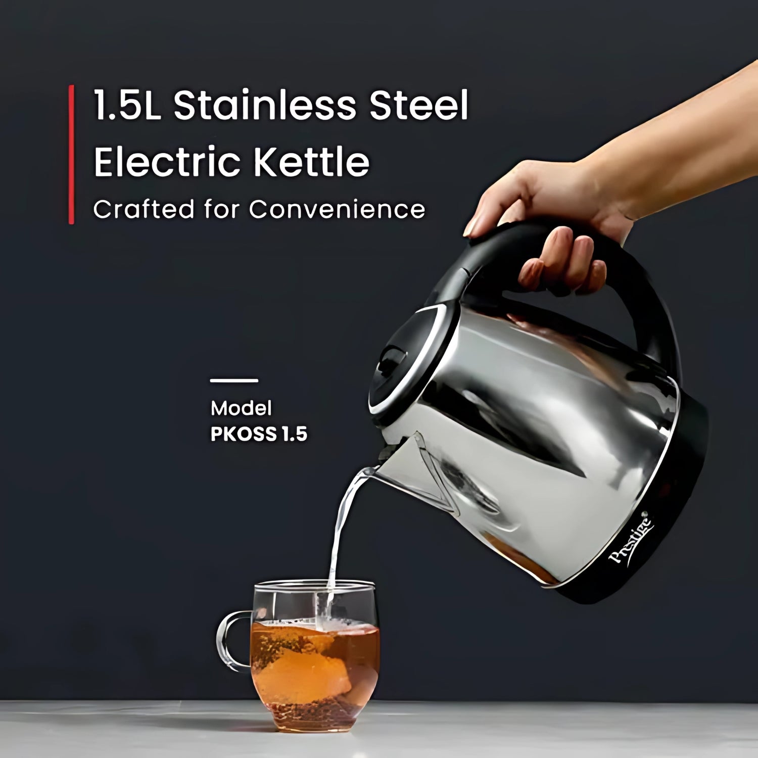 Prestige PKOSS 1.5 41587 1500W Fast Boiling Stainless Steel Electric Kettle 1.5 L - Silver_2