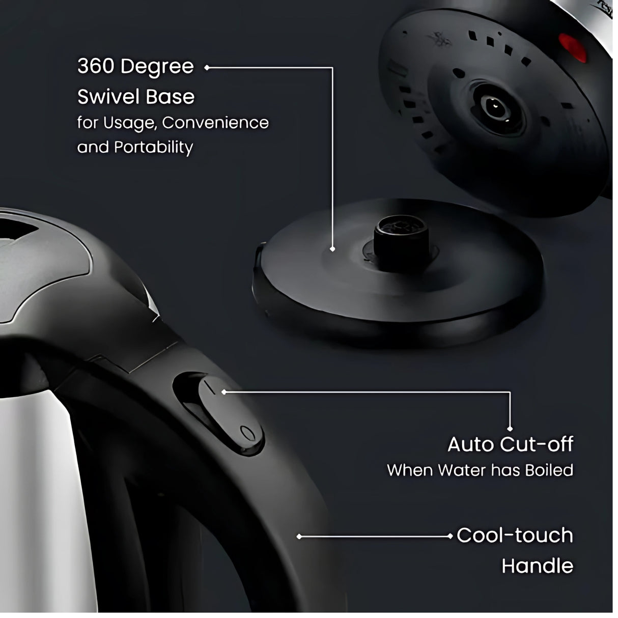 Prestige PKOSS 1.5 41587 1500W Fast Boiling Stainless Steel Electric Kettle 1.5 L - Silver_5