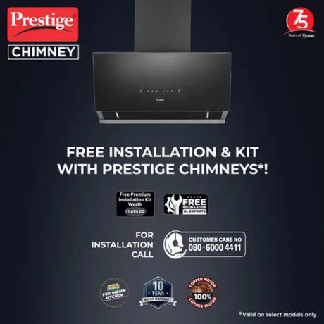 Prestige PROVO 900 Auto Clean Wall Mounted Chimney 90 cm - Black_2