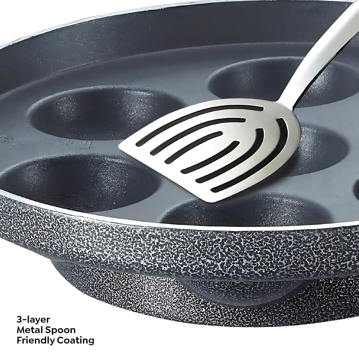 Prestige Paniyaram Pan Omega Select Plus 200 mm \ 7 Cavity - Black_5