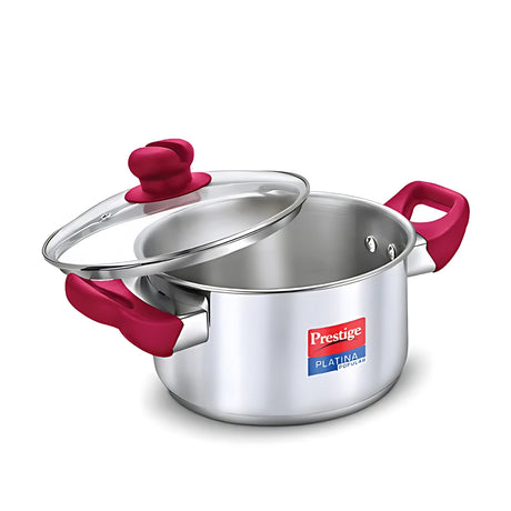 Prestige Platina Popular SS Casserole with Glass Lid 20 cm \ 3 L_1