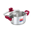 Prestige Platina Popular SS Forged Bottom Casserole with Glass Lid - 26 cm _ 7.25 L_Front View