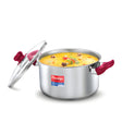 Prestige Platina Popular Stainless Steel Forged Bottom Casserole with Glass Lid 22 cm \ 4.6 L_1
