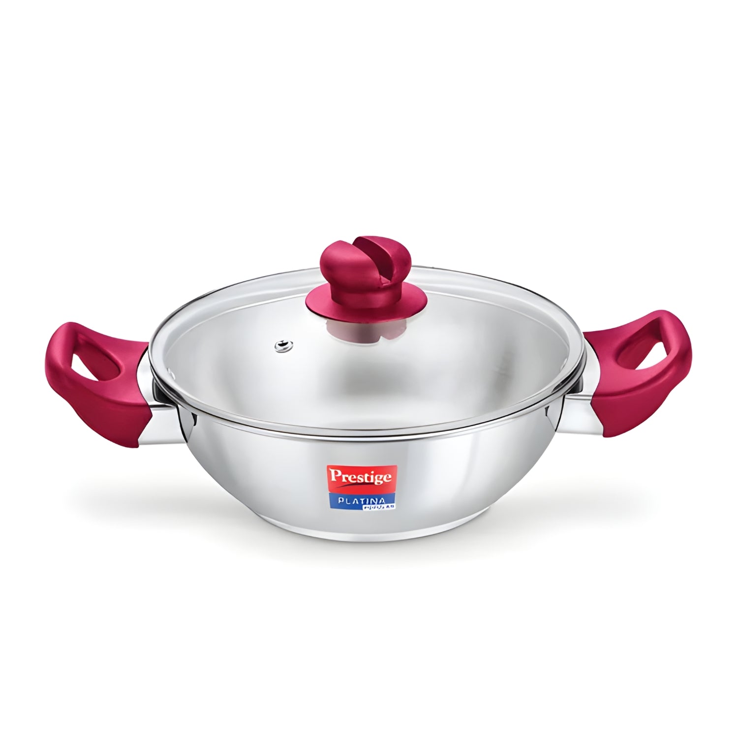 Prestige Platina Popular Stainless Steel Forged Bottom Kadai with Glass Lid 20 cm \ 1.5 L_1