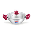 Prestige Platina Popular Stainless Steel Forged Bottom Kadai with Glass Lid 22 cm \ 2.25 L_1