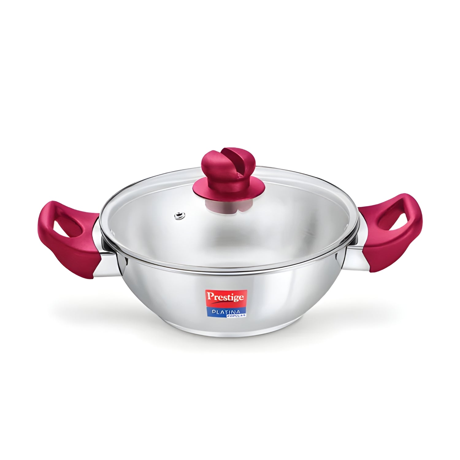 Prestige Platina Popular Stainless Steel Forged Bottom Kadai with Glass Lid 30 cm \ 5.5 L_1