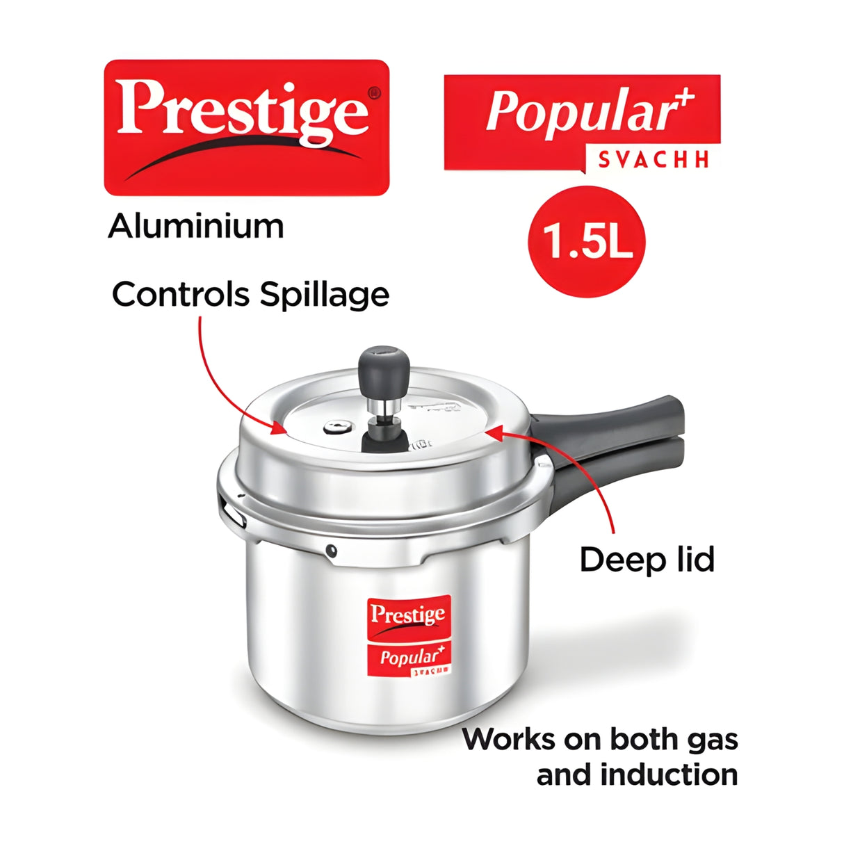 Prestige Popular Plus Svachh Virgin Aluminium Pressure Cooker 1.5 L_2