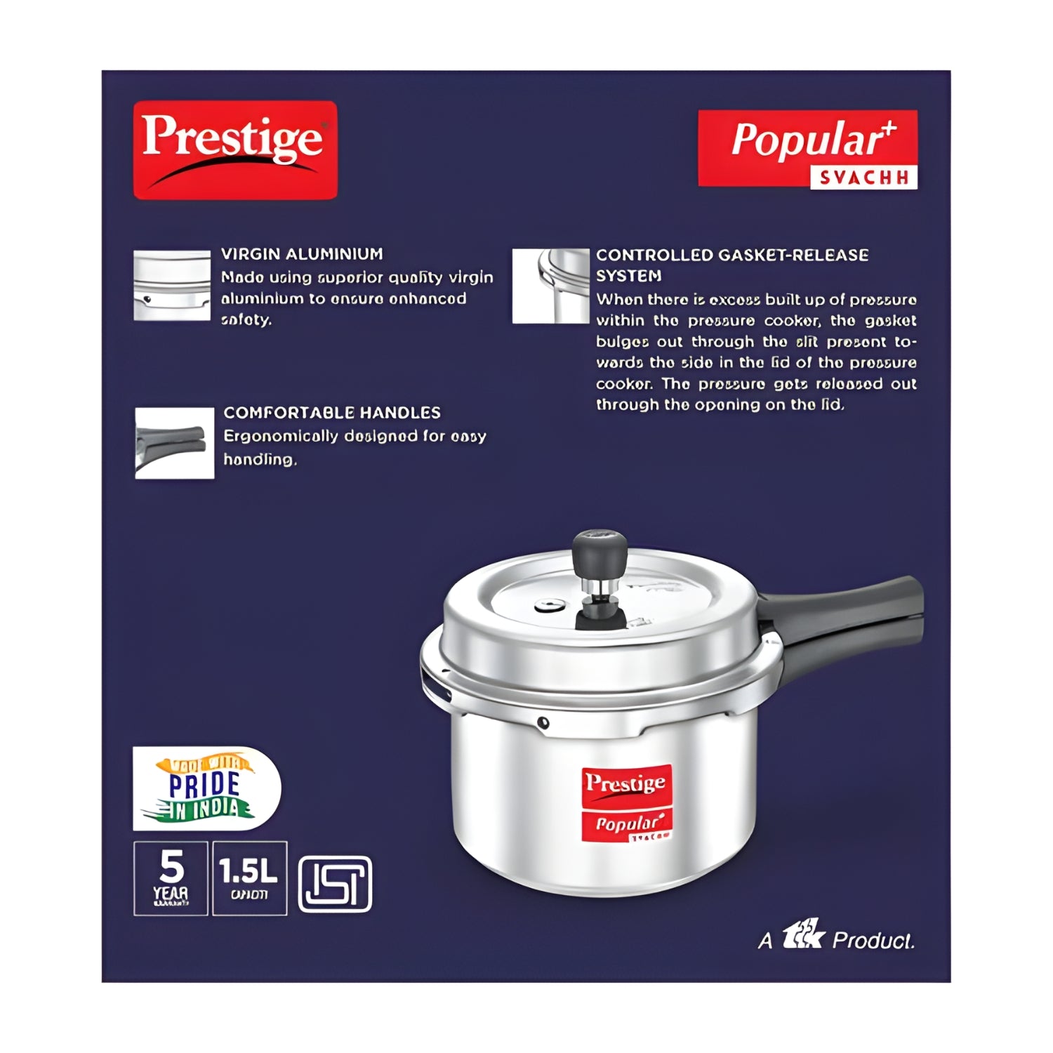 Prestige Popular Plus Svachh Virgin Aluminium Pressure Cooker 1.5 L_4