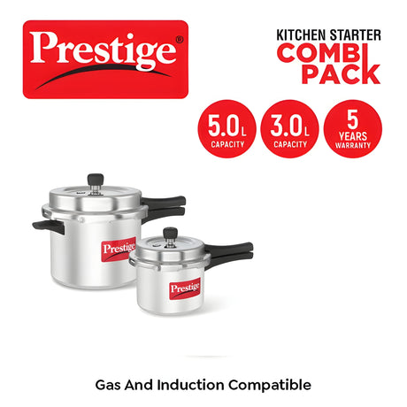 Prestige Popular Svachh Aluminium Pressure Cooker Combi Pack 3 L and 5 L_2
