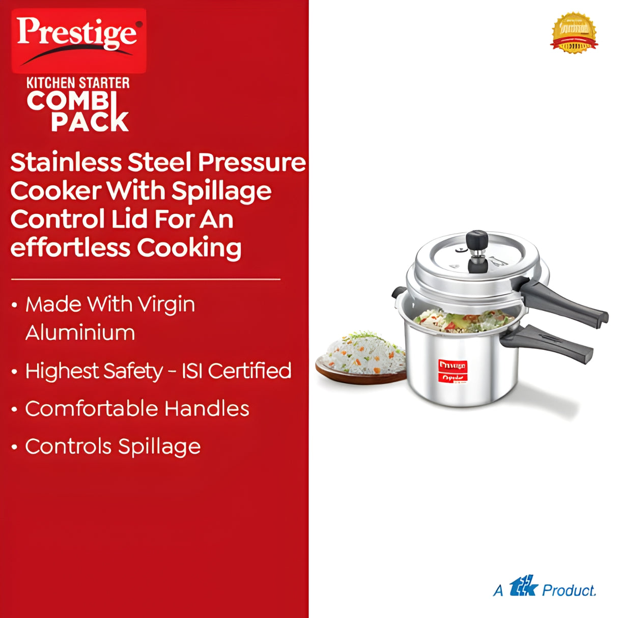 Prestige Popular Svachh Aluminium Pressure Cooker Combi Pack 3 L and 5 L_4