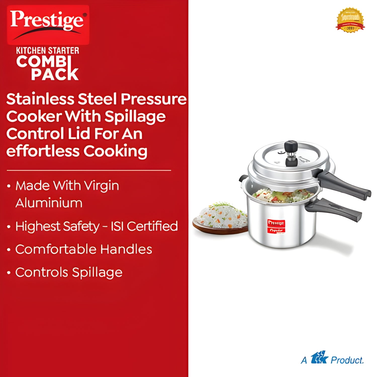 Prestige Popular Svachh Aluminium Pressure Cooker Combi Pack 3 L and 5 L_4