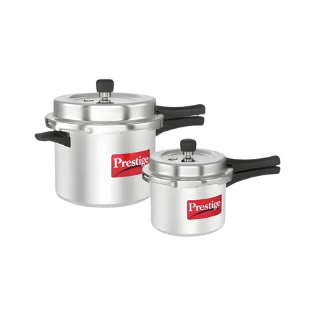Prestige Popular Svachh Aluminium Pressure Cooker Combi Pack 3 L and 5 L_Front View
