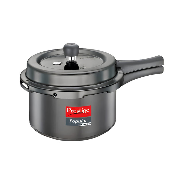 Prestige Popular Svachh Hard Anodised Pressure Cooker 3 L - Black_Front View