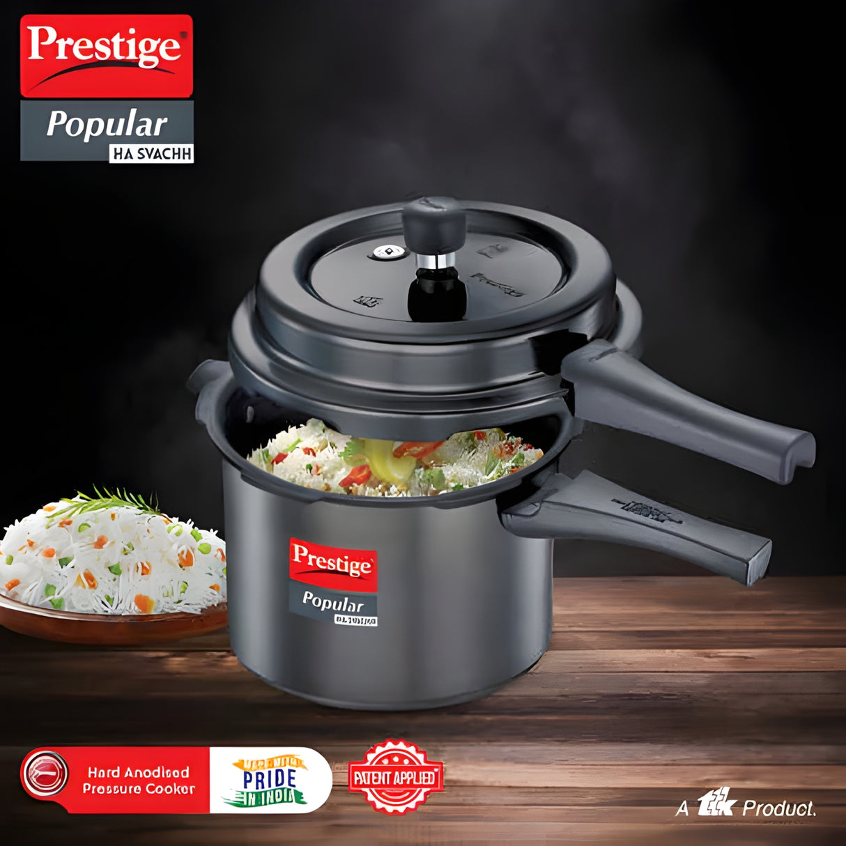 Prestige Popular Svachh Hard Anodised Pressure Cooker 5 L - Black_2