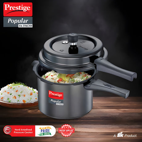 Prestige Popular Svachh Hard Anodised Pressure Cooker 5 L - Black_2
