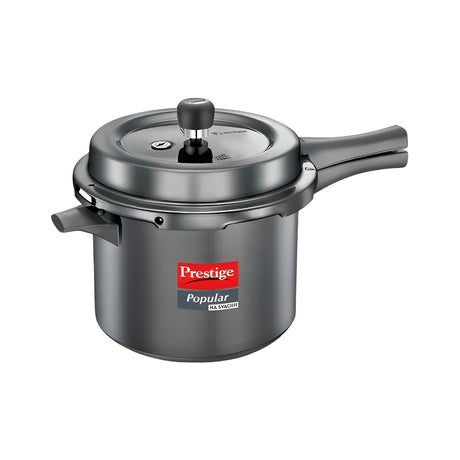 Prestige Popular Svachh Hard Anodised Pressure Cooker 5 L - Black_Front View