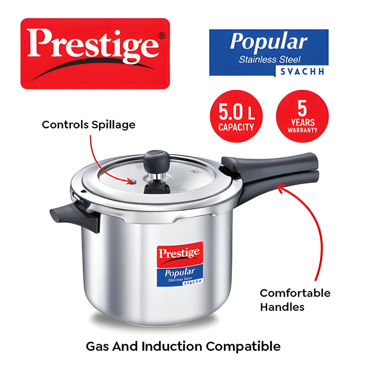 Prestige Popular Svachh SS Spillage Control Pressure Cooker 5 L_3