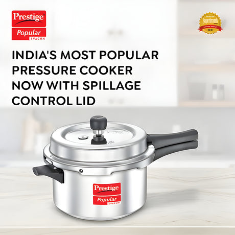 Prestige Popular Svachh Virgin Aluminium Spillage Control Pressure Cooker 4 L_2